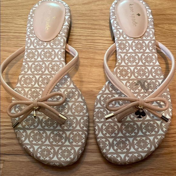 kate spade Shoes - Kate Spade Tan Sandals with Geometric Pattern